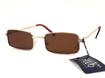 SA106 Meta Brand Brown Rectangular Adult Unisex Sunglasses New With Tags • $9.79