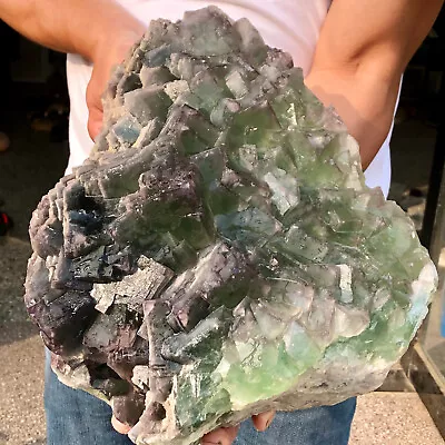 30.75lb Natural Cubic Fluorite Crystal Cluster Mineral Sample Healing • $0.99