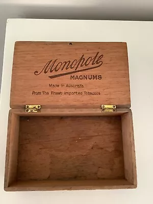 Vintage Wooden Monopole Magnums Cigar Box  • $16.95