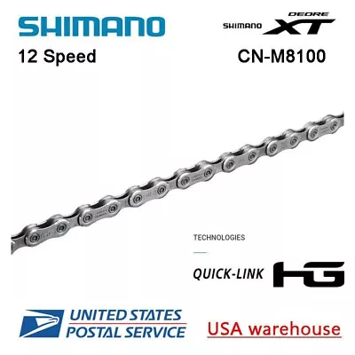 Shimano XT CN-M8100 Chain 12-Speed 118 Links With Quick Link MTB / EBike OE • $31.99