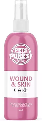 Pets Purest Wound & Antiseptic Spray For Dogs Cats & Pets - 100% Natural Skin C • £11.44