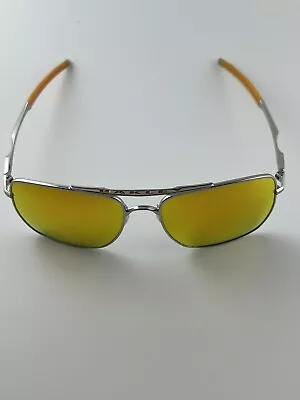 Oakley Deviation Sunglasses OO4061-03 Polished Chrome Fire Iridium Orange Inmate • $199.99