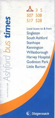 Stagecoach East Kent Bus Timetable (N080309) Ashford Town Mar 2008 • £2.49