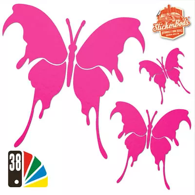 25 BUTTERFLY STICKERS DECALS For Car | Wall | Home - 38 Colours (S4) • £4.95