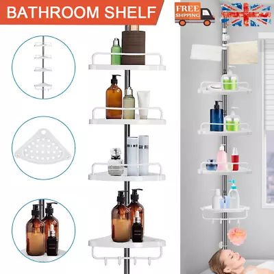 £13.99 • Buy 4 Tier Bathroom Corner Shelf Storage Rack Extendable Telescopic Shower Caddy