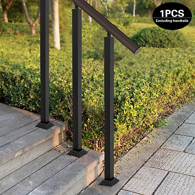 90cm Square Metal Railing Spindles Fence Stair Balusters Post W/ Flat Black Iron • $42.01