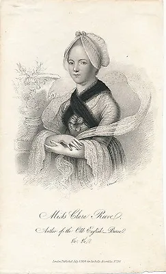 1824 La Belle Assemblee Regency Stipple Engraving Miss Clara Reeve Novelist  • $22.14