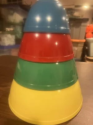 VTG Pyrex Primary Colors Mixing Bowl Set #401-404 - Set Of 4 • $39.99
