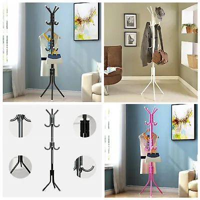 Coat Stand Garment Rack Metal Coat Jacket Umbrella Hanger Standing Hook Rack Uk • £10.69