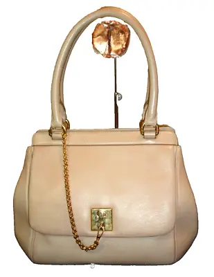 Dolce&Gabbana Beige Exquisite Leather Satchel Shoulder Bag Nr MINT + Charm & COA • $239.95