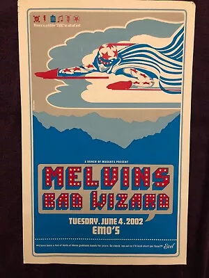 Melvins Tour Poster 2002 At Emo's Austin TX With Bad Wizard • $30