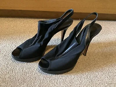 Ladies Jaime Mascaro Black Open Toe Heels Size Eur 38 Uk 5 • £11