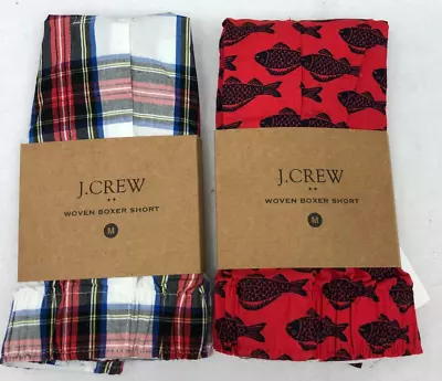 Two Men's J Crew Boxers Medium Plaid & Fish • $26.99