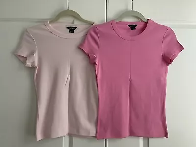 Lot Of 2 Victoria’s Secret Moda International Crew Neck Tee T-Shirt Shirt Top S • $31