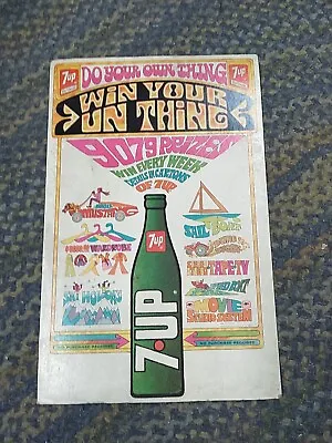 1969 Vtg 7UP SIGN Win Your Un Thing PETER MAX Prize MUSTANG MACH 1 Dune Buggy • $577.77