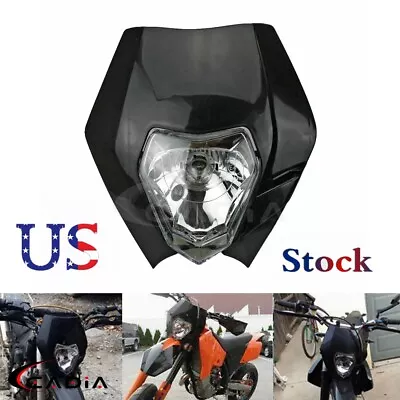 Off Road Headlight Head Lamp Universal For Enduro Dual Sport Naked Dirt Pit Bike • $31.99