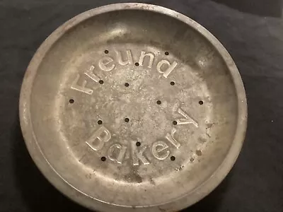 Freund Bakery Vintage Perforated Metal Tin Pie Pan 9  X 1  St. Louis Missouri • $9.99