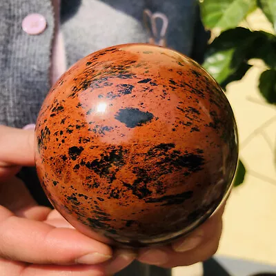 1.67LB  Natural Red Mahogany Obsidian Quartz Crystal Sphere Ball Healing • $0.01