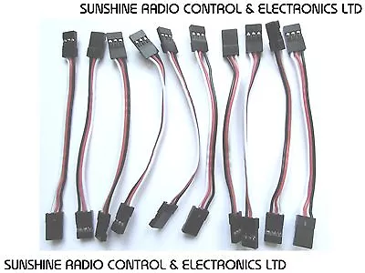 £5.53 • Buy 10 X Male To Male 80mm Servo Extension Lead Wire Cable Futaba JR Style Plugs (P)