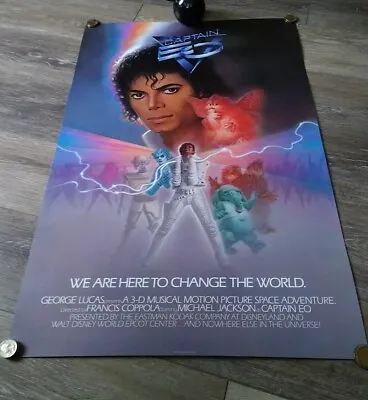 Captain EO 1986 Original EPCOT Vintage Poster 28x18  Walt Disney Michael Jackson • $18.95