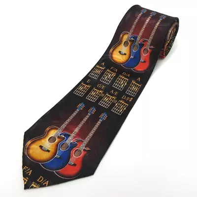 Steven Harris Guitars And Chords Men's Handmade Necktie Tie • $12.97