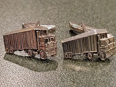 Vintage Mercury Industry Semi Truck Cuff Links Silver Tone • $9.95