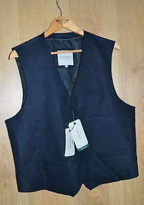 Racing Green Pure Linen Waistcoat Jacket Mens 48in 48R Blue • £24.99