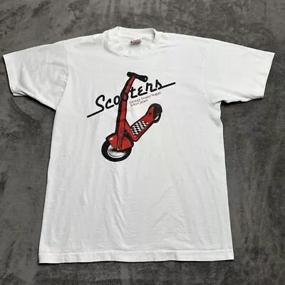 Vintage Shirt Large 80s Fruit Of The Look Single Stitch Ice Cream Shop Scooters • $19.95