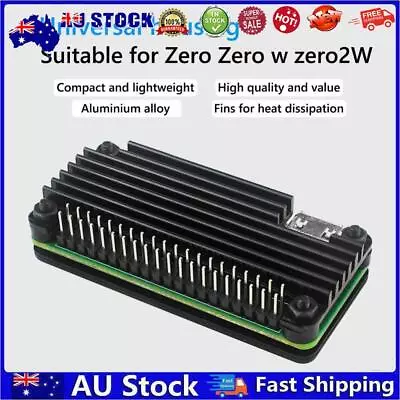 AU For Raspberry Pi Zero 2W Aluminum Shell Kit W/Vertical Pin Header (Black A) • $16.69