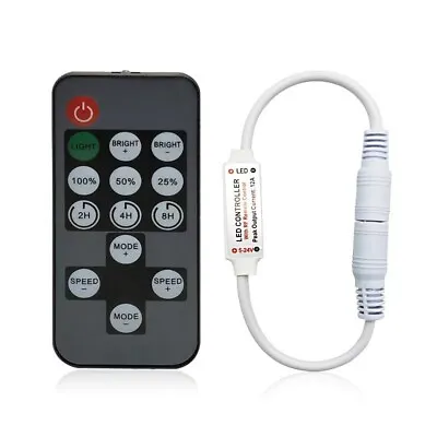 RF 14 Key Remote Dimmer Timer Single Color LED Strip DC 5~24V 12A • $8.79