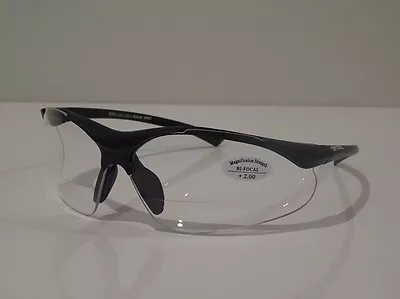 SAFE-T-MAGS  Bifocal Clear Safety Glasses UV100 Workwear  +2.00 • $20.95