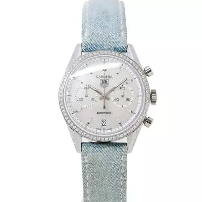 TAG HEUER Carrera CV2116 Automatic Diamond White Shell Dial Watch 90186008 • $2648.55