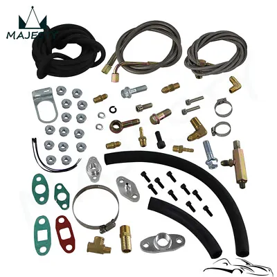 Complete T3/T4 Turbo Oil Line Inlet Drain Return Kit T3 T4 T70 T04S T04Z T4E BK • $116.12