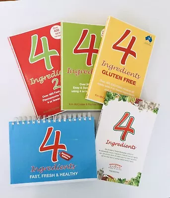 4 Ingredients Cookbook Gluten Free Fast Fresh & Healthy Herbs & Spices Books 1&2 • $39.95