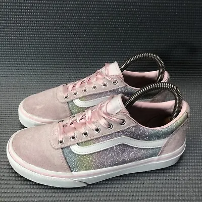 VANS  Pink  Multi Color Lace Up Sneakers Shoes  Authentic  Size Missy 3.0 • $55.53