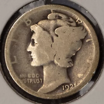 1921 10c Mercury Silver Dime - Readable Date - Value Coin - SKU-T4270 • $39