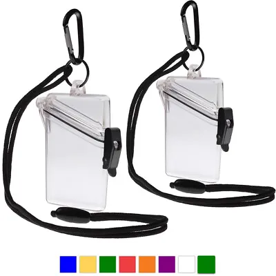 $15.99 • Buy 2 Pack - WITZ See It Safe Clear Waterproof ID Badge / Card Holder Case W Lanyard