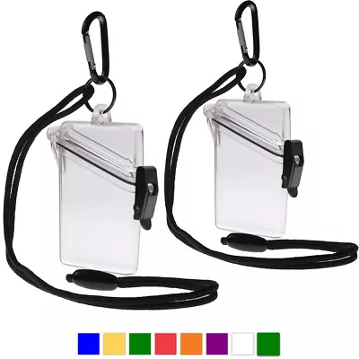 2 Pack - WITZ See It Safe Clear Waterproof ID Badge / Card Holder Case W Lanyard • $16.99