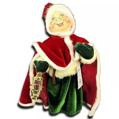 Annalee Christmas Woodland Mrs Claus Doll Metal Lantern Velvet Dress Cape 15 In • $113.06