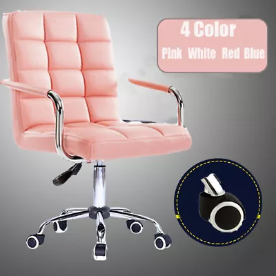 Office Computer Chair Home Faux Leather Chair Swivel Studio Salon Barber Stool  • $89.66