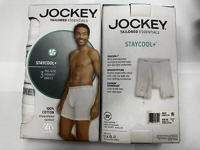 [2 BOXES] Jockey StayCool+ 2-Mid Rise Midway Briefs Cotton Big Man- 2 Pack M XL • $14.99
