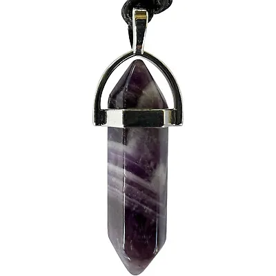 £3.99 • Buy Quartz Amethyst Purple Crystal Necklace Pendant Womens Mens Girls Gem Jewellery