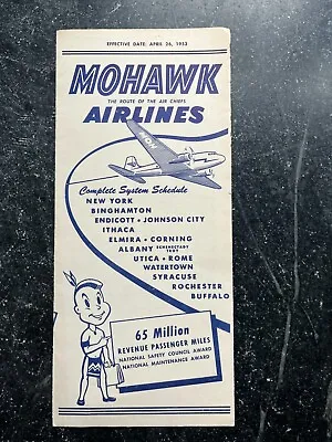 Vintage Mohawk Airlines Timetable Brochure Guide 1953 • $9.99