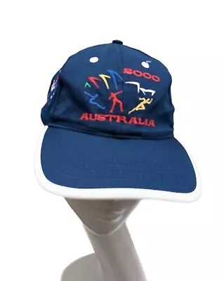 Vintage Baseball Cap Australia 2000 Hat Navy 8 Olympics Kola Flag • £27