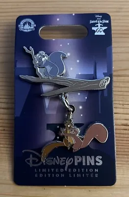 Disney Parks Sword In The Stone 60th Anniversary Merlin Wart Squirrel LE Pin • $34.95