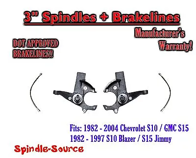 3  Lift Spindles + BRAKE LINES FOR 82-05 Chevy S-10 GMC S-15 Sonoma Blazer Jimmy • $256.84