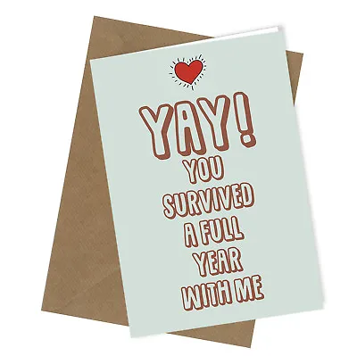 #218 1st Year Anniversary / Valentine Rude Greetings Card Funny Humour Joke • £2.99