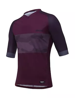 SANTINI MTB Jersey Bordeaux Bosco XL 54 NEW Cycling Short Sleeve Camo • £30.83