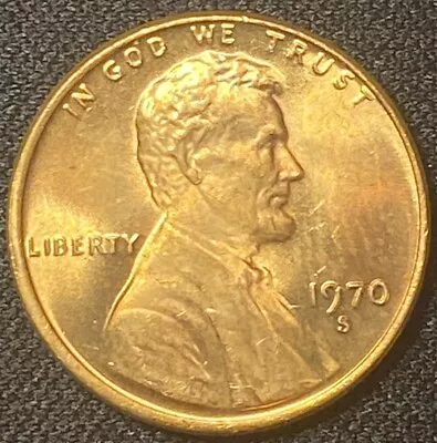 1970-S BU Red Lincoln Memorial Cent (1 Coin) Fresh From Bank Roll Gem Mint++ • $1.50