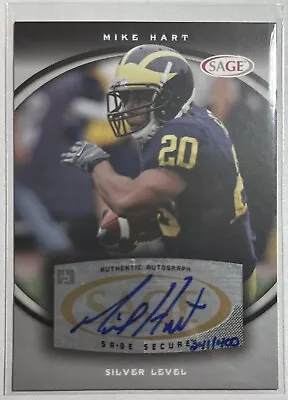 MIKE HART 2008 SAGE NFL CERTIFIED SILVER AUTO  /400 MICHIGAN Wolverines • $16.50
